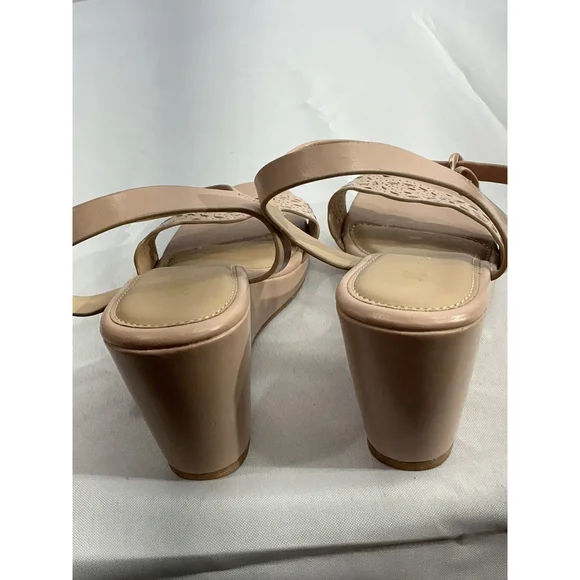 Girls Bata Size 3 Pink Open Toe Sling Back Wedge Sandals - Picture 5 of 9